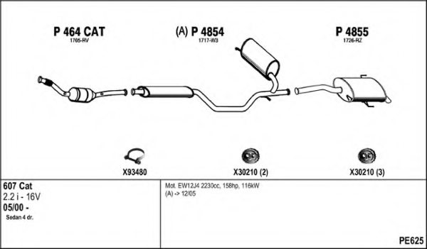 FENNO PE625 Exhaust System